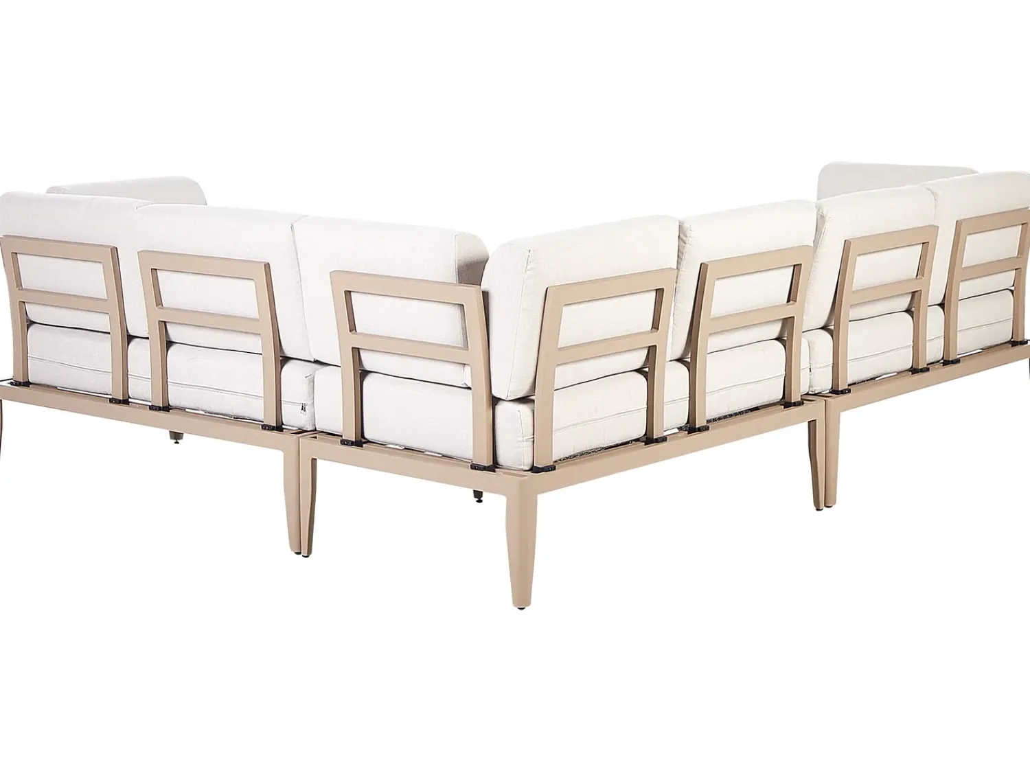 Discount Beliani Set di divani angolari da giardino 6 posti RIMA III Lato Sinistro Modulare Metallo chiaro Beige