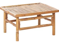 Beliani Set di divani angolari da giardino 4 posti CERRETO Lato Sinistro Bambù Bianco sporco Bianco Marrone