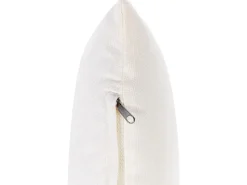 Clearance Beliani Set di divani angolari da giardino 5 posti CERRETO Lato Sinistro Bambù Bianco sporco Bianco Marrone