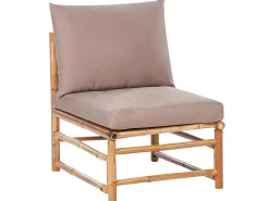 Outlet Beliani Set di divani angolari da giardino 4 posti CERRETO Lato Sinistro Bambù Tortora Beige Marrone Grigio