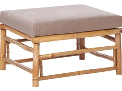 Hot Beliani Set di divani angolari da giardino 5 posti CERRETO Lato Sinistro Bambù Tortora Beige Marrone Grigio