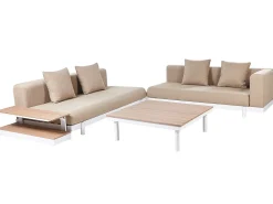 Sale Beliani Set di divani angolari da giardino 5 posti MISSANELLO Beige Beige Bianco
