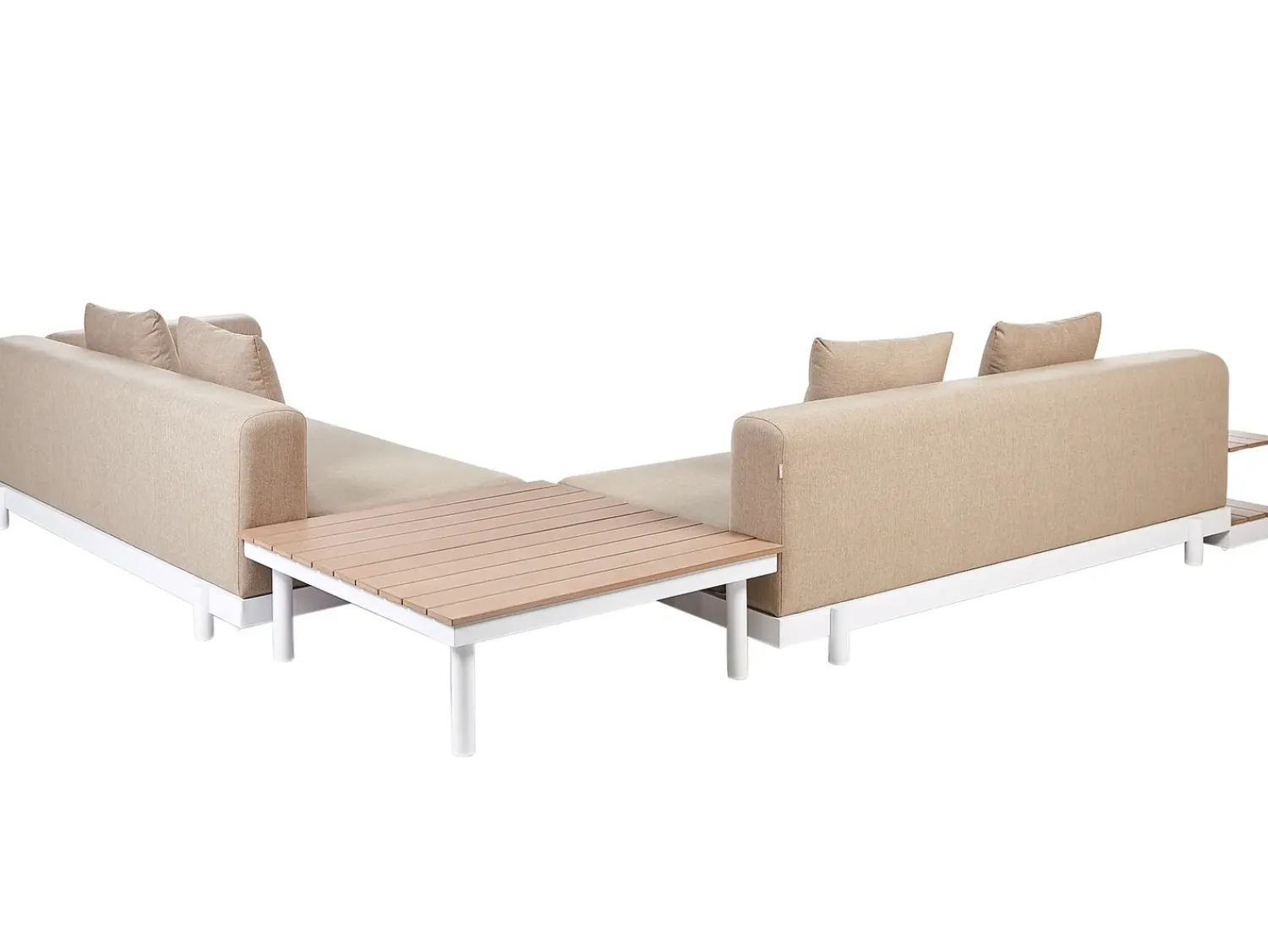 Sale Beliani Set di divani angolari da giardino 5 posti MISSANELLO Beige Beige Bianco