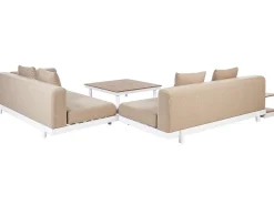 Sale Beliani Set di divani angolari da giardino 5 posti MISSANELLO Beige Beige Bianco