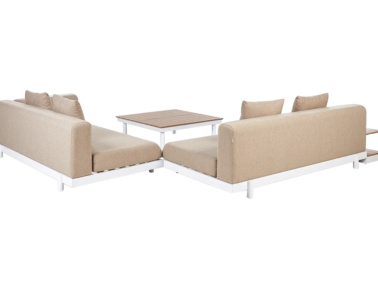 Sale Beliani Set di divani angolari da giardino 5 posti MISSANELLO Beige Beige Bianco