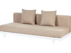 Sale Beliani Set di divani angolari da giardino 5 posti MISSANELLO Beige Beige Bianco
