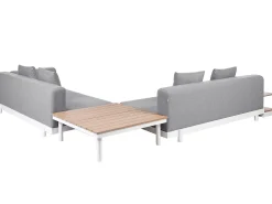 Beliani Set di divani angolari da giardino 5 posti MISSANELLO Grigio Bianco Grigio