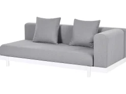 Beliani Set di divani angolari da giardino 5 posti MISSANELLO Grigio Bianco Grigio