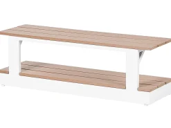 Beliani Set di divani angolari da giardino 5 posti MISSANELLO Grigio Bianco Grigio