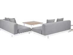 Beliani Set di divani angolari da giardino 5 posti MISSANELLO Grigio Bianco Grigio