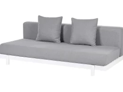 Beliani Set di divani angolari da giardino 5 posti MISSANELLO Grigio Bianco Grigio