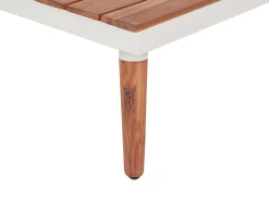 Outlet Beliani Set di divani angolari da giardino 5 posti CORATO Legno d'acacia sporco Bianco