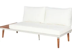 Outlet Beliani Set di divani angolari da giardino 5 posti CORATO Legno d'acacia sporco Bianco