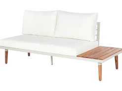 Outlet Beliani Set di divani angolari da giardino 5 posti CORATO Legno d'acacia sporco Bianco