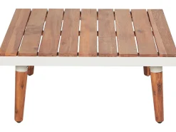 Outlet Beliani Set di divani angolari da giardino 5 posti CORATO Legno d'acacia sporco Bianco