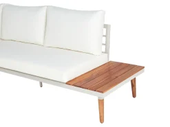 Outlet Beliani Set di divani angolari da giardino 5 posti CORATO Legno d'acacia sporco Bianco