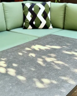 Clearance Beliani Set di divani angolari da giardino 5 posti MESSINA Lato Sinistro Metallo Verde Grigio Nero Verde