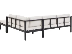 Online Beliani Set di divani angolari da giardino 5 posti MESSINA Lato Sinistro Metallo Bianco sporco Bianco Grigio Nero