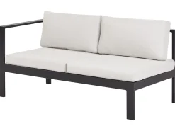 Online Beliani Set di divani angolari da giardino 5 posti MESSINA Lato Sinistro Metallo Bianco sporco Bianco Grigio Nero