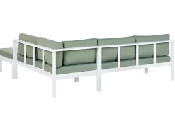 Sale Beliani Set di divani angolari da giardino 5 posti MESSINA Lato Sinistro Metallo Verde Bianco Grigio Verde