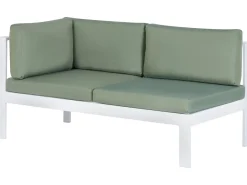 Sale Beliani Set di divani angolari da giardino 5 posti MESSINA Lato Sinistro Metallo Verde Bianco Grigio Verde