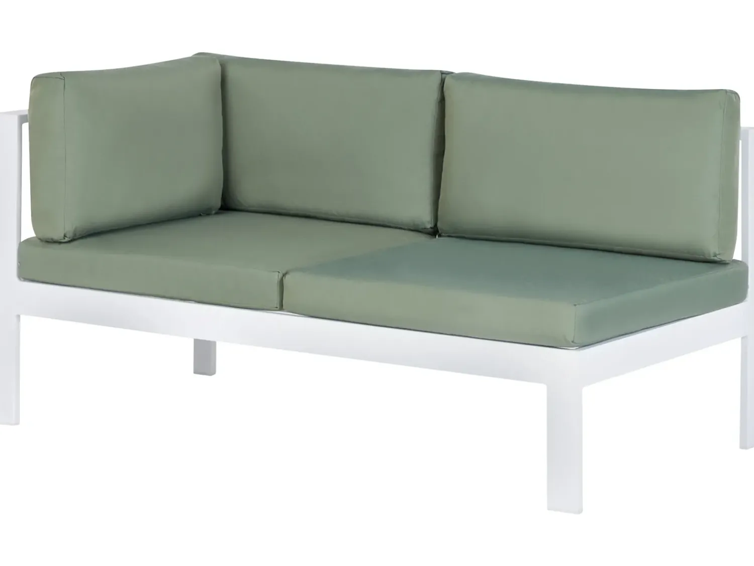 Sale Beliani Set di divani angolari da giardino 5 posti MESSINA Lato Sinistro Metallo Verde Bianco Grigio Verde