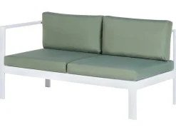 Sale Beliani Set di divani angolari da giardino 5 posti MESSINA Lato Sinistro Metallo Verde Bianco Grigio Verde