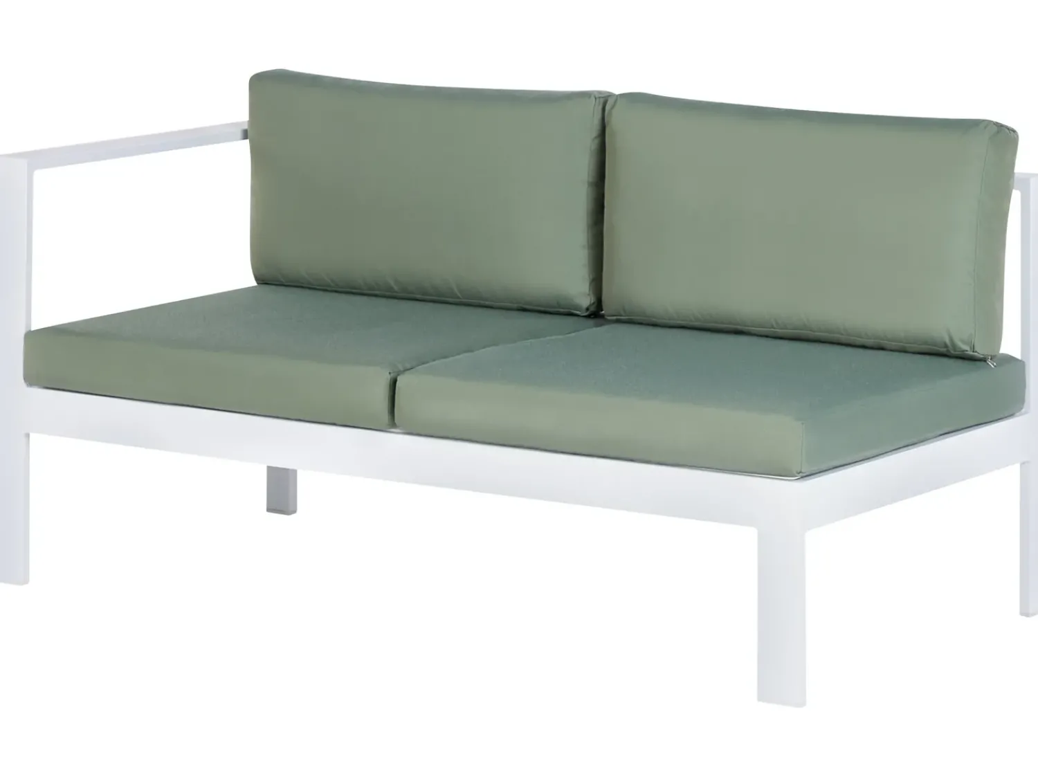Sale Beliani Set di divani angolari da giardino 5 posti MESSINA Lato Sinistro Metallo Verde Bianco Grigio Verde