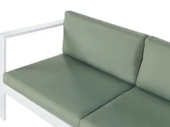 Sale Beliani Set di divani angolari da giardino 5 posti MESSINA Lato Sinistro Metallo Verde Bianco Grigio Verde