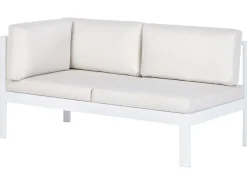 Outlet Beliani Set di divani angolari da giardino 5 posti MESSINA Lato Sinistro Metallo Bianco sporco Bianco Grigio