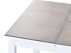 Outlet Beliani Set di divani angolari da giardino 5 posti MESSINA Lato Sinistro Metallo Bianco sporco Bianco Grigio