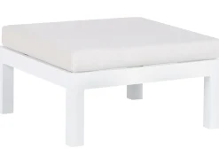 Outlet Beliani Set di divani angolari da giardino 5 posti MESSINA Lato Sinistro Metallo Bianco sporco Bianco Grigio