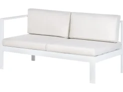 Outlet Beliani Set di divani angolari da giardino 5 posti MESSINA Lato Sinistro Metallo Bianco sporco Bianco Grigio