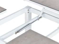 Outlet Beliani Set di divani angolari da giardino 5 posti MESSINA Lato Sinistro Metallo Bianco sporco Bianco Grigio