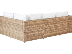 Online Beliani Set di divani angolari da giardino 4 posti AVOLA Lato Sinistro Rattan sintetico (PE) Bianco sporco Bianco Naturale