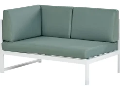 Outlet Beliani Set di divani angolari da giardino 6 posti CASTELLA/FRATTE Lato Sinistro Metallo Verde Bianco Grigio Verde