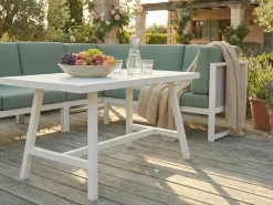 Outlet Beliani Set di divani angolari da giardino 6 posti CASTELLA/FRATTE Lato Sinistro Metallo Verde Bianco Grigio Verde