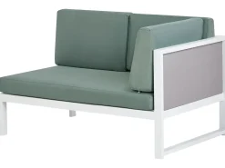 Outlet Beliani Set di divani angolari da giardino 6 posti CASTELLA/FRATTE Lato Sinistro Metallo Verde Bianco Grigio Verde