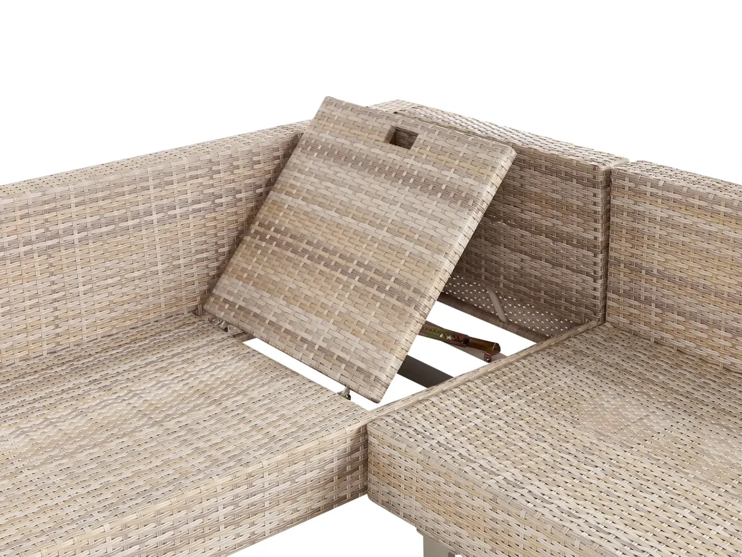 Online Beliani Set di divani angolari da giardino 5 posti LANCIANO Lato destro Rattan sintetico (PE) Bianco sporco Bianco Beige