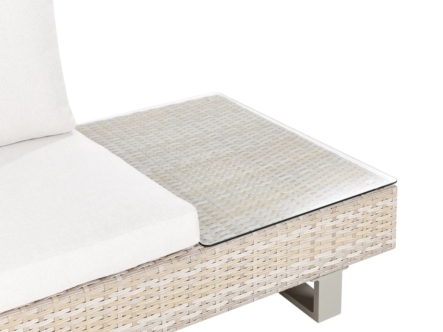 Online Beliani Set di divani angolari da giardino 5 posti LANCIANO Lato destro Rattan sintetico (PE) Bianco sporco Bianco Beige