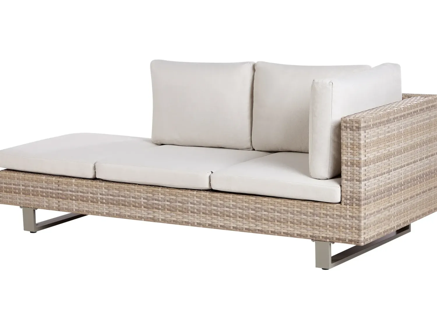 Online Beliani Set di divani angolari da giardino 5 posti LANCIANO Lato destro Rattan sintetico (PE) Bianco sporco Bianco Beige