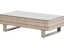 Online Beliani Set di divani angolari da giardino 5 posti LANCIANO Lato destro Rattan sintetico (PE) Bianco sporco Bianco Beige