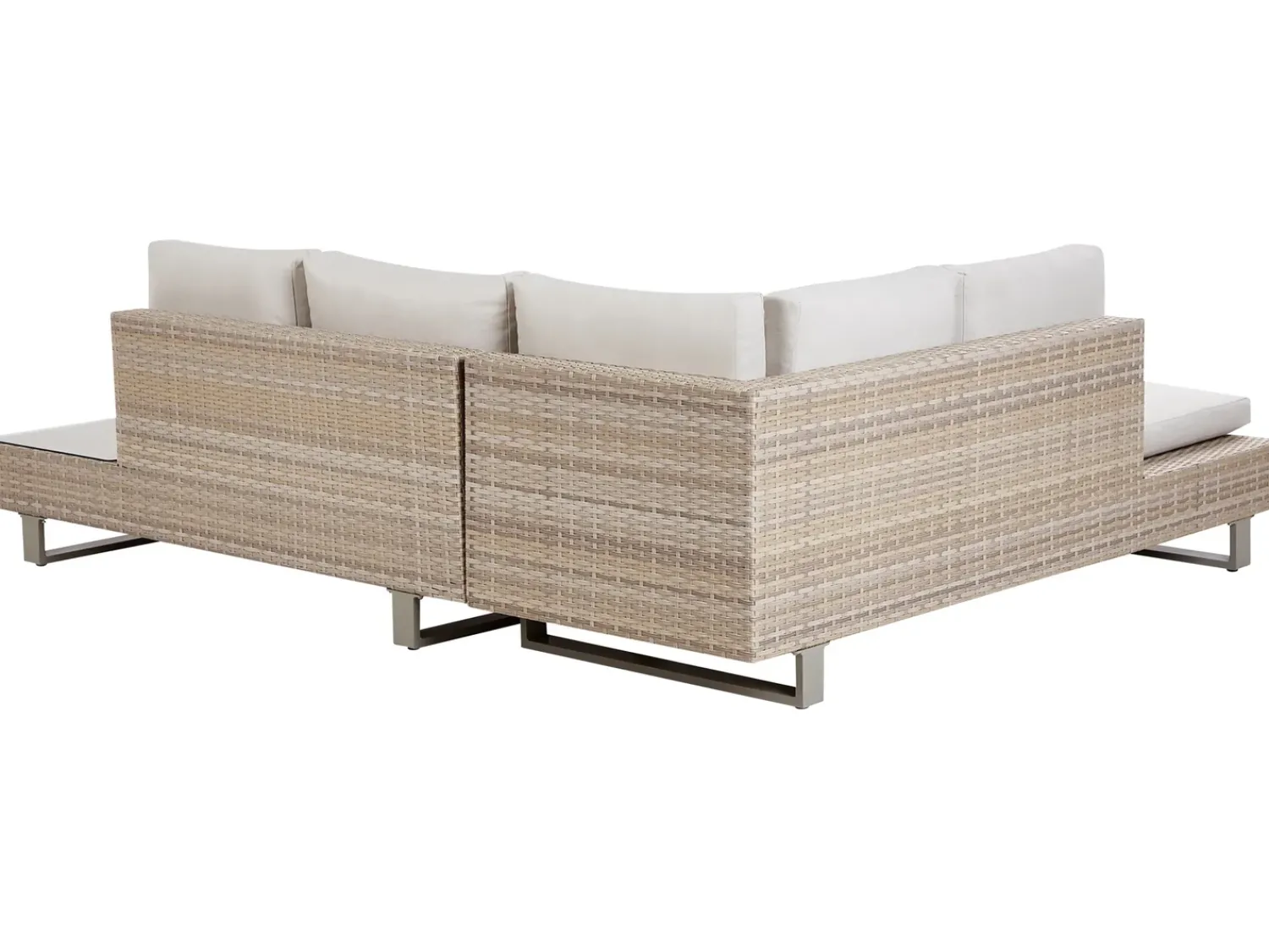 Online Beliani Set di divani angolari da giardino 5 posti LANCIANO Lato destro Rattan sintetico (PE) Bianco sporco Bianco Beige