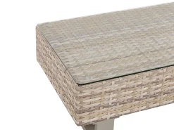 Online Beliani Set di divani angolari da giardino 5 posti LANCIANO Lato destro Rattan sintetico (PE) Bianco sporco Bianco Beige