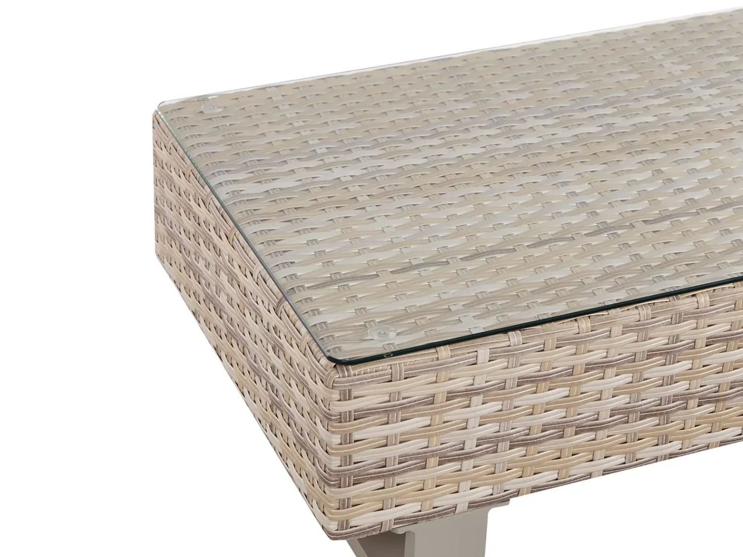 Online Beliani Set di divani angolari da giardino 5 posti LANCIANO Lato destro Rattan sintetico (PE) Bianco sporco Bianco Beige