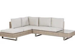 Online Beliani Set di divani angolari da giardino 5 posti LANCIANO Lato destro Rattan sintetico (PE) Bianco sporco Bianco Beige