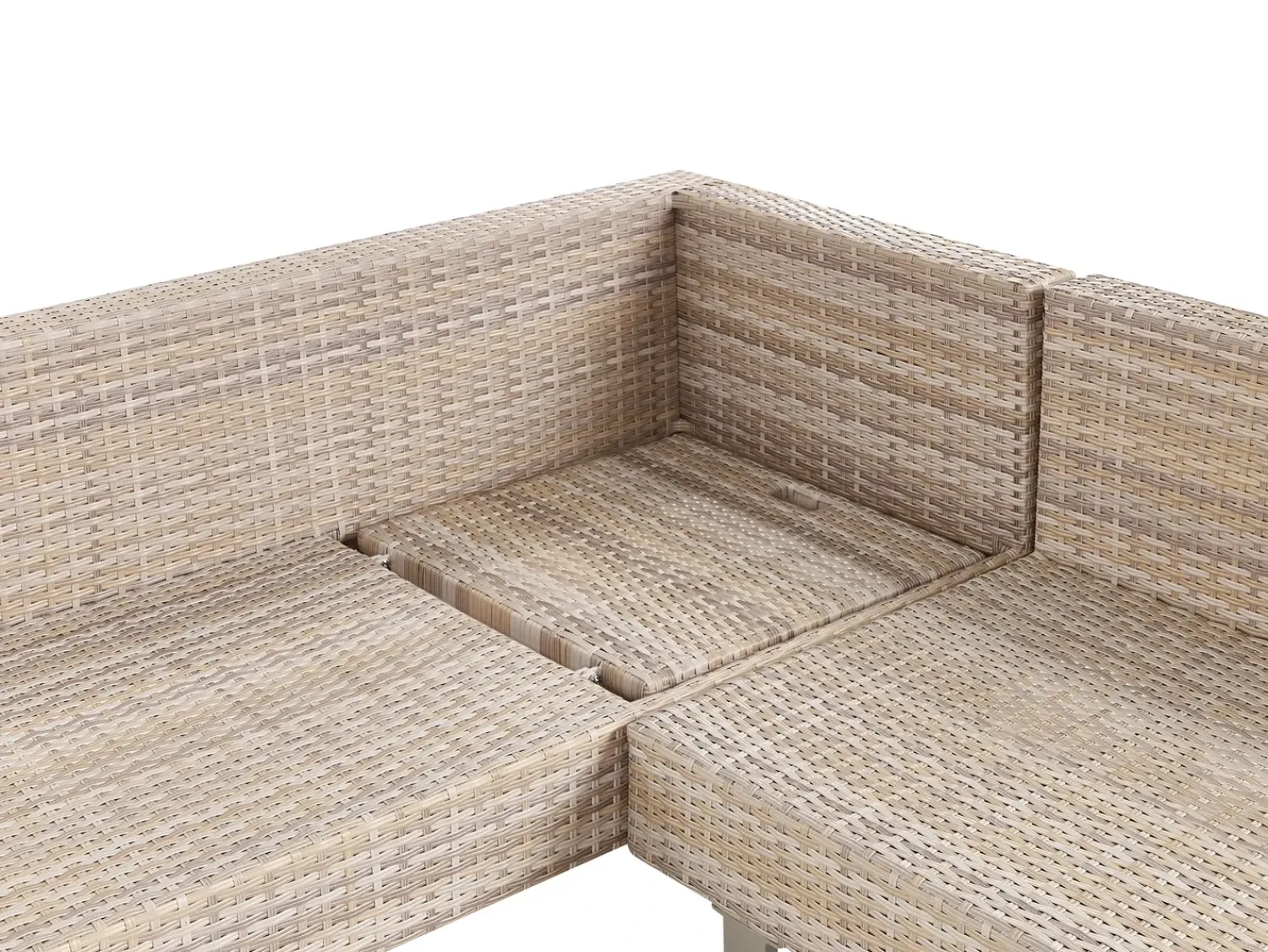 Online Beliani Set di divani angolari da giardino 5 posti LANCIANO Lato destro Rattan sintetico (PE) Bianco sporco Bianco Beige