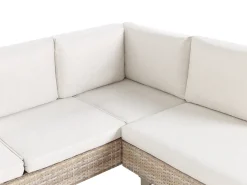 Online Beliani Set di divani angolari da giardino 5 posti LANCIANO Lato destro Rattan sintetico (PE) Bianco sporco Bianco Beige