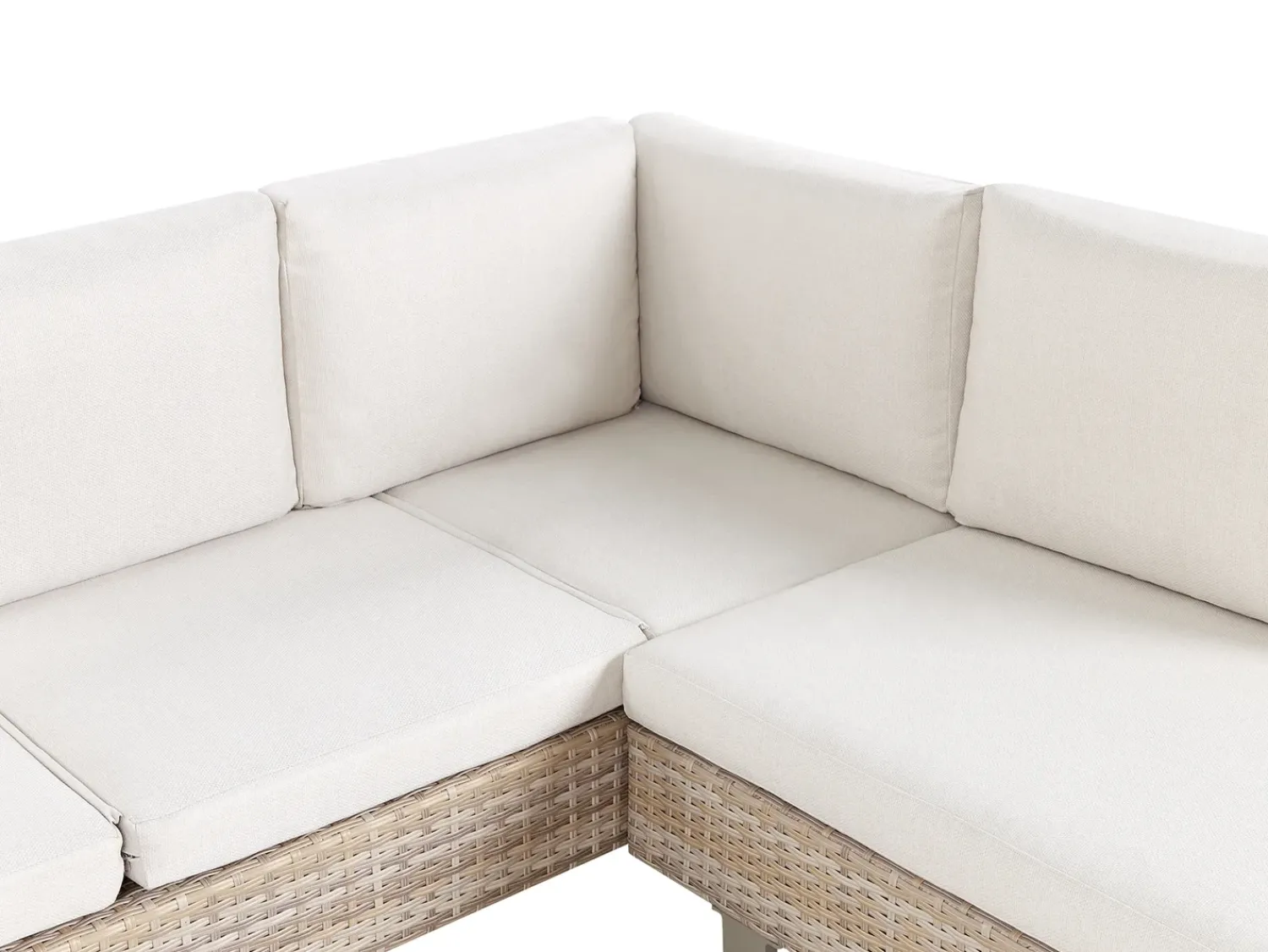 Online Beliani Set di divani angolari da giardino 5 posti LANCIANO Lato destro Rattan sintetico (PE) Bianco sporco Bianco Beige