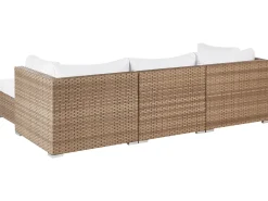 Discount Beliani Set di divani angolari da giardino 4 posti SANO Modulare Rattan sintetico (PE) Naturale Bianco Naturale
